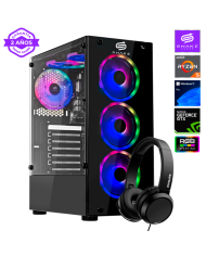 Pc Gamer Vibora Black V1 Ultra Ryzen 5 4600G, SSD 512GB, RAM 16 GB, GTX 1650, WIFI 2.0 | Snake Gamer