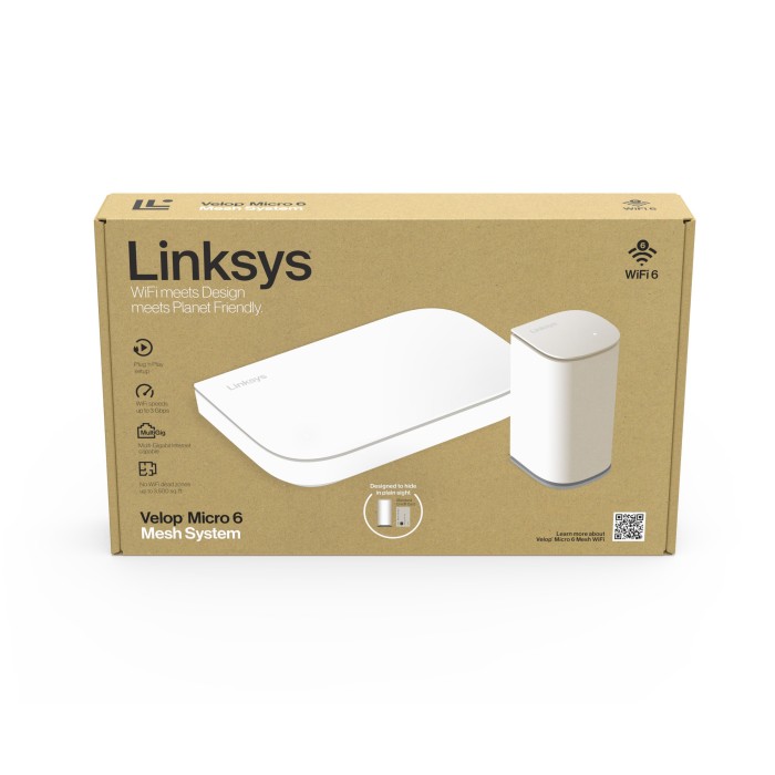 WiFi Linksys LN1100 Micro 6 AX3000 1 nodo 3 Gbps Velop Mesh
