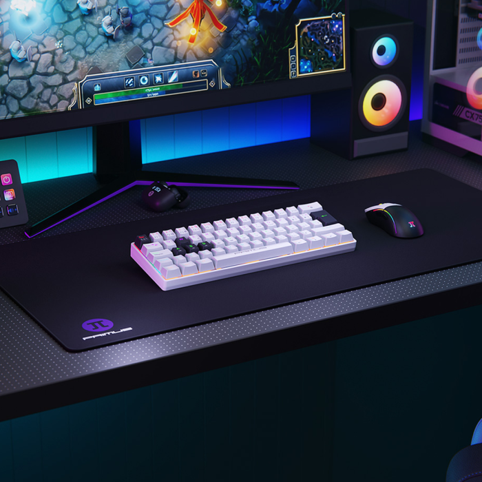 Teclado Mecánico Primus Ballista61T Blanco 61 Teclas, Switch Red, RGB, USB-C, Español