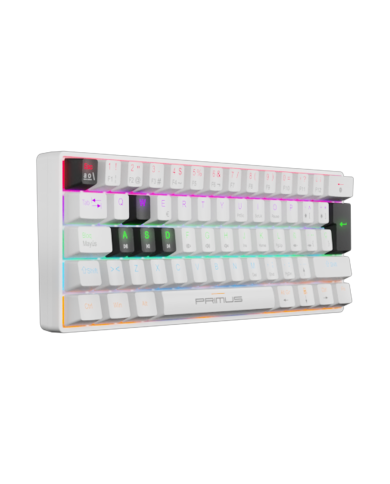Teclado Mecánico Primus Ballista61T Blanco 61 Teclas, Switch Red, RGB, USB-C, Español