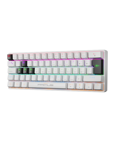 Teclado Mecánico Primus Ballista61T Blanco 61 Teclas, Switch Red, RGB, USB-C, Español