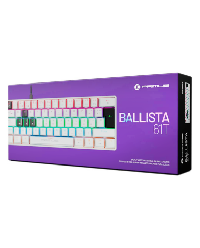 Teclado Mecánico Primus Ballista61T Blanco 61 Teclas, Switch Red, RGB, USB-C, Español