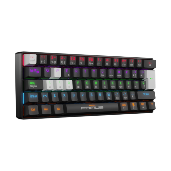 Teclado Mecánico Primus Ballista61T Negro 61 Teclas, Switch Red, RGB, USB-C, Español