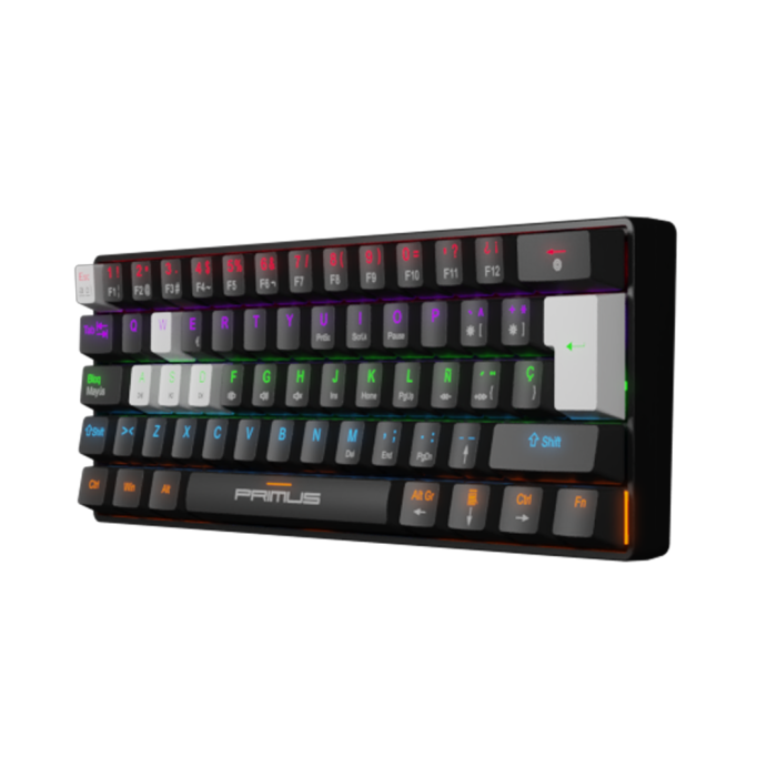 Teclado Mecánico Primus Ballista61T Negro 61 Teclas, Switch Red, RGB, USB-C, Español