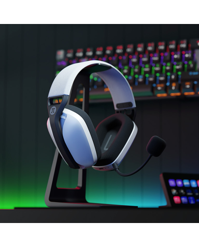 Audífonos Gamer Primus Arcus 360BT Inalámbrico, Bluetooth 5.3, Micrófono Removible, Blanco
