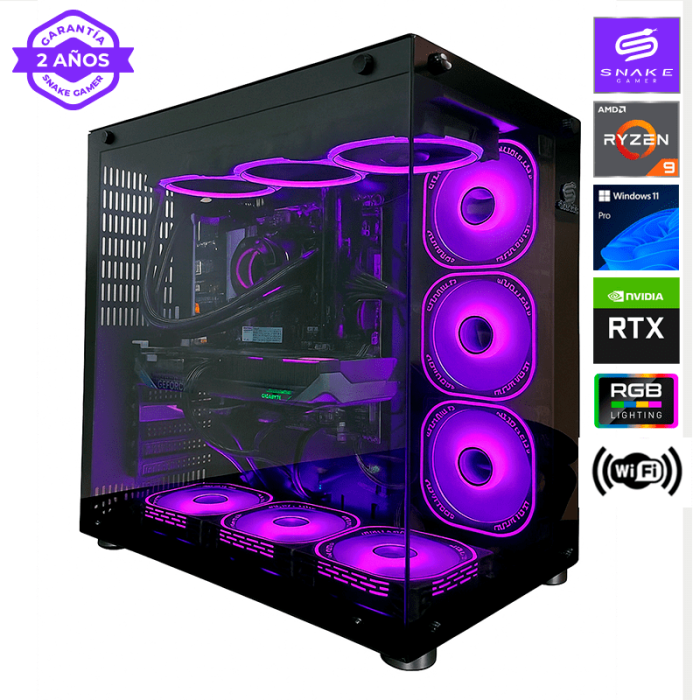 PC Gamer Ryzen 9 7900X RTX 5060 | Black Mamba 32GB + SSD 1TB + 2TB HDD | TodoClick Chile