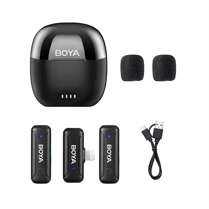 Micrófono Inalámbrico Boya BY-WM3T-D2 Mini 2.4GHz Doble Canal Conector Lightning