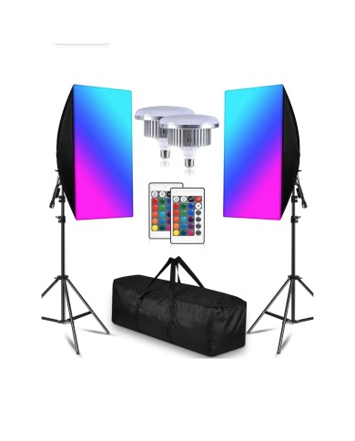 Kit de Luces Iluminus Led RGB Con Softbox IL-YX-RGX02