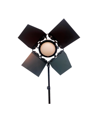 Cabezal de iluminación led Iluminus Redhead Bicolor Luz Led 50W Con Dimmer y Barndoor