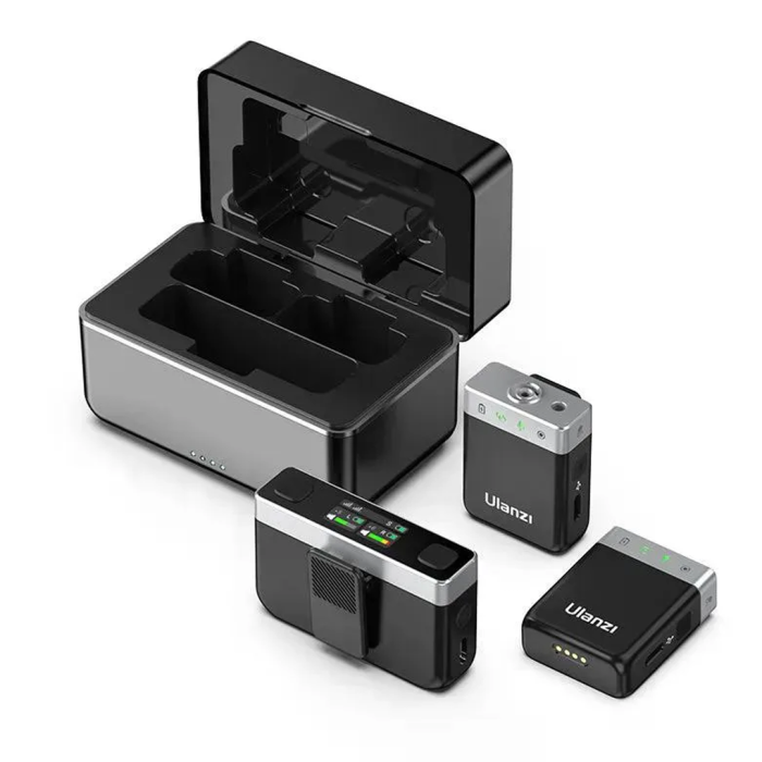 Micrófono Lavalier inalámbrico Ulanzi U-Mic AM18 de doble canal Hasta 100 Metros A018GBB1