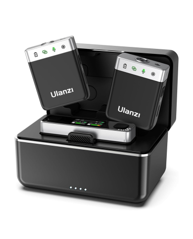Micrófono Lavalier Ulanzi U-Mic AM18 de doble canal Hasta 100 Metros A018GBB1