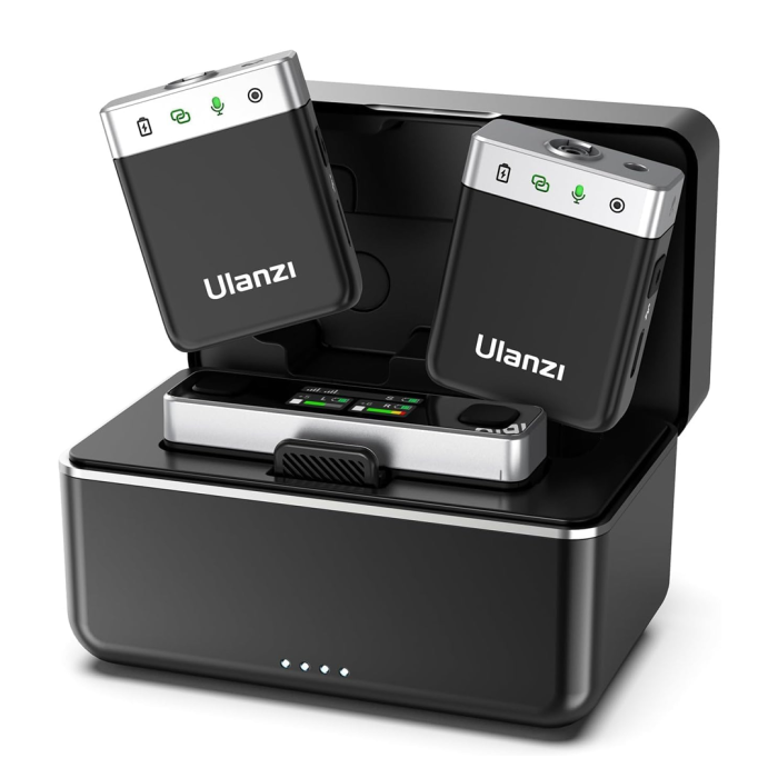 Micrófono Lavalier Ulanzi U-Mic AM18 de doble canal Hasta 100 Metros A018GBB1