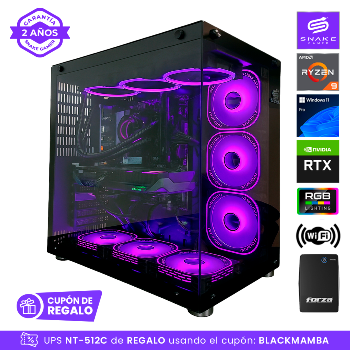 PC Gamer Black Mamba Ryzen 9-7900X con UPS NT-512C de regalo