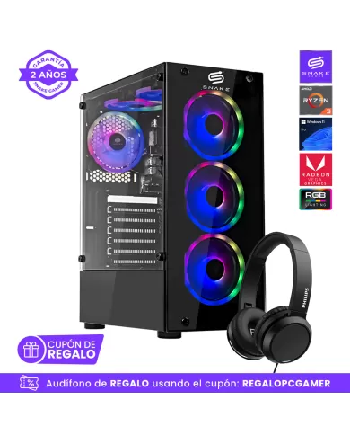 Pc Gamer Vibora Black V0  + Audífono de regalo