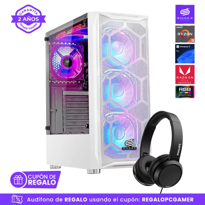 Pc Gamer Vibora White V0  + audífono de regalo