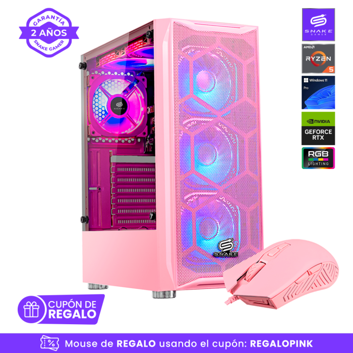 Pc Gamer Vibora Pink V3