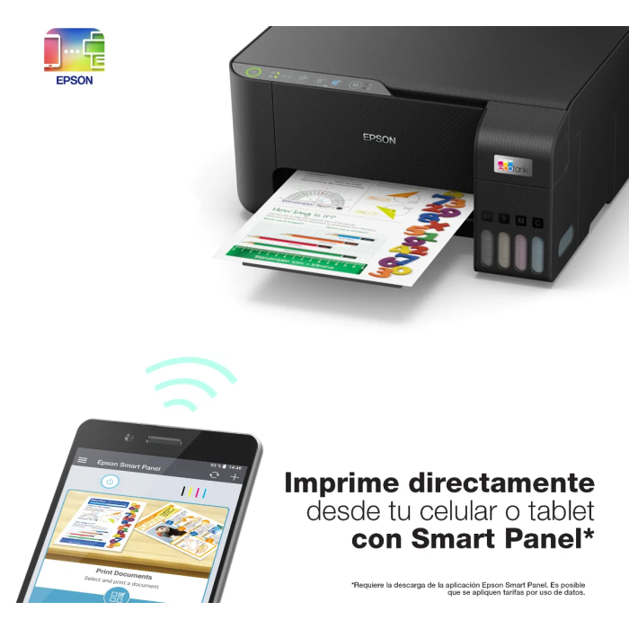 Impresora Multifuncional Inalámbrica Epson EcoTank L3250, 33 ppm/negro, 15 ppm/color, Wi-Fi, USB 2.0