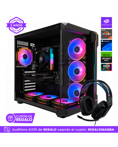PC Snake Gamer Black Mamba V2 Ryzen 7 5700, RTX 4060,16GB RAM + 512TB SSD, Windows 11Pro
