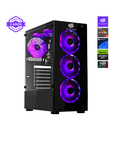 Pc Snake Gamer Vibora Black V9 AMD Ryzen 7 5700, RTX 5060, 16GB RAM + 1TB SSD, Windows 11 Pro