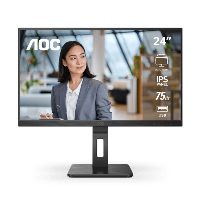 Monitor Pivot AOC 24" IPS FHD 75Hz Negro