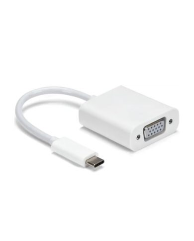 Adaptador Gráfico Spektra USB-C a VGA USB 3.1 Tipo-C Color Blanco Resolucion 1920*1200