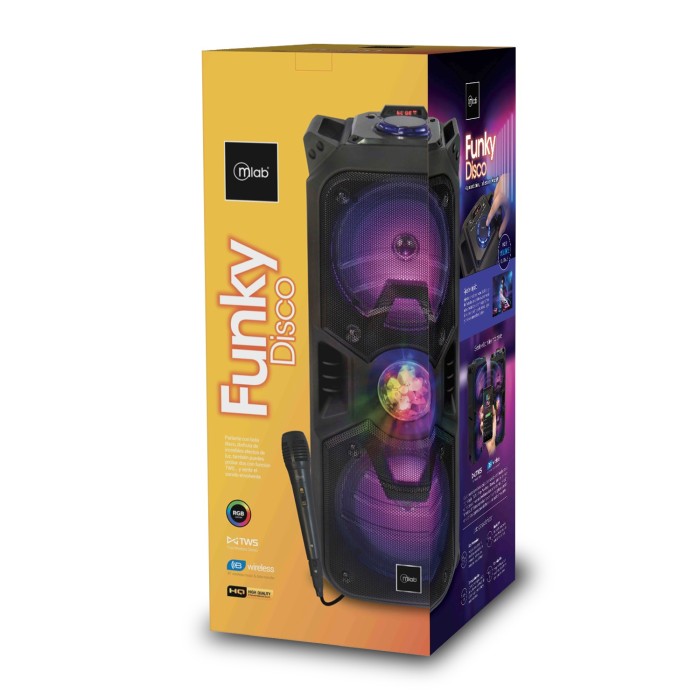 Parlante Karaoke Bluetooth Mlab Funky Disco Portátil con iluminación