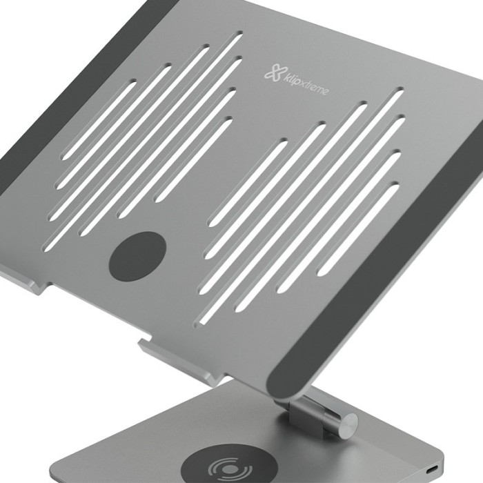 Soporte Notebook Klip Xtreme 9 en 1 HDMI/ USB C/ Inalámbrica/ Aluminio Gris