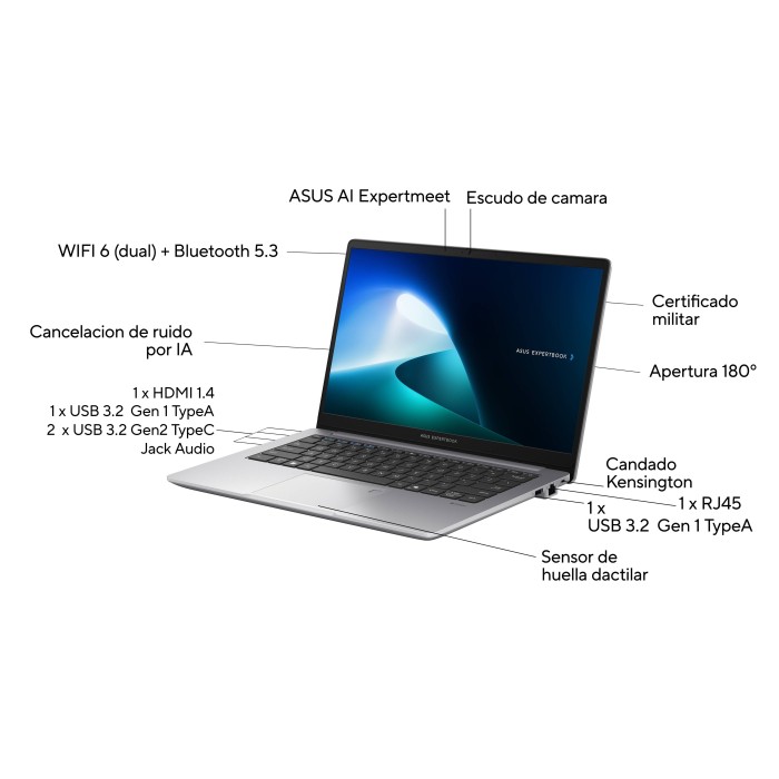Notebook Asus ExpertBook P1 i5-13420H 16GB Ram 512GB SSD Windows 11 Pro 14"