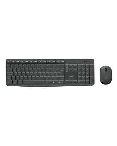 Combo Logitech MK235 - Teclado y Mouse Inalámbrico USB, Español, Ideal para Oficina y Hogar
