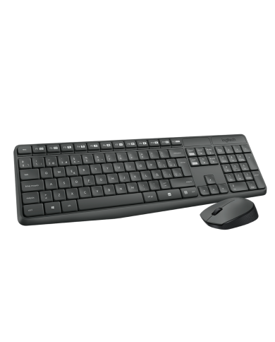 Combo Logitech MK235 - Teclado y Mouse Inalámbrico USB, Español, Ideal para Oficina y Hogar