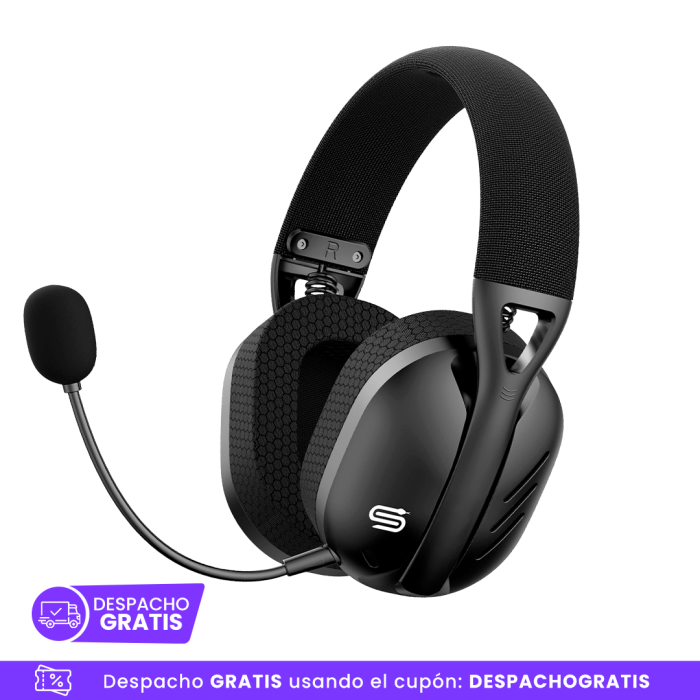 Audífono Snake Gamer Krait Inalámbrico Bluetooth, USB, 2.4 GHz, Multiplataforma, Negro