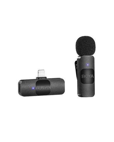 Microfono Boya Ultra Compacto Portable 2.4GHz Lightning Iphone Negro