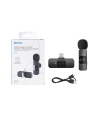 Microfono Boya Ultra Compacto Portable 2.4GHz Lightning Iphone Negro