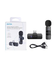 Microfono Boya Ultra Compacto Portable 2.4GHz USB tipo C Android Negro