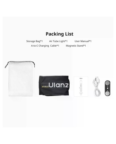 Luz de Tubo 20W RGB Portátil, Batería Recargable y Control Remoto, Ulanzi UA20