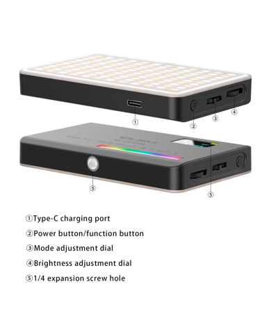 Luz Led Ulanzi VL120 Mini Pocket Recargable RGB Negro