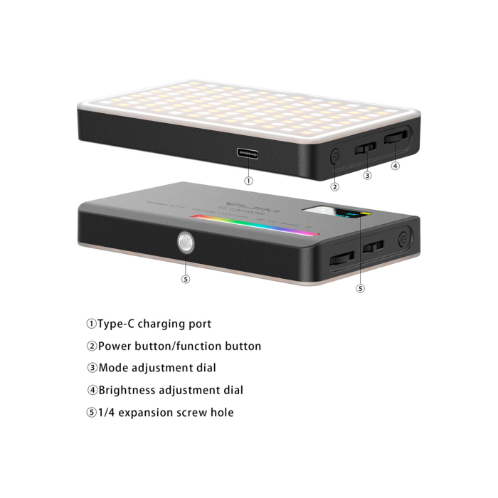 Luz Led Ulanzi VL120 Mini Pocket Recargable RGB Negro