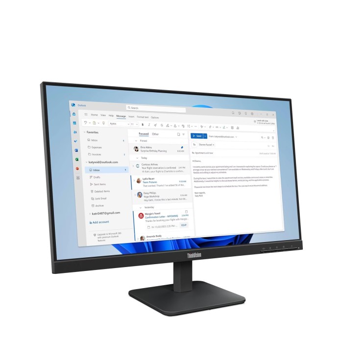 Monitor Lenovo ThinkVision S24-4e LCD 23.8" 1920 x 1080 IPS HDMI / VGA Negro