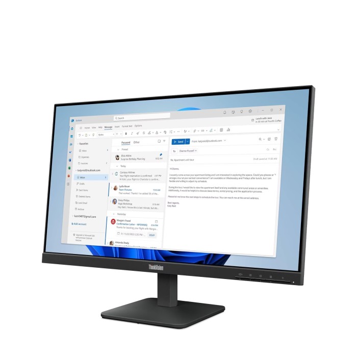 Monitor Lenovo ThinkVision S24-4e LCD 23.8" 1920 x 1080 IPS HDMI / VGA Negro