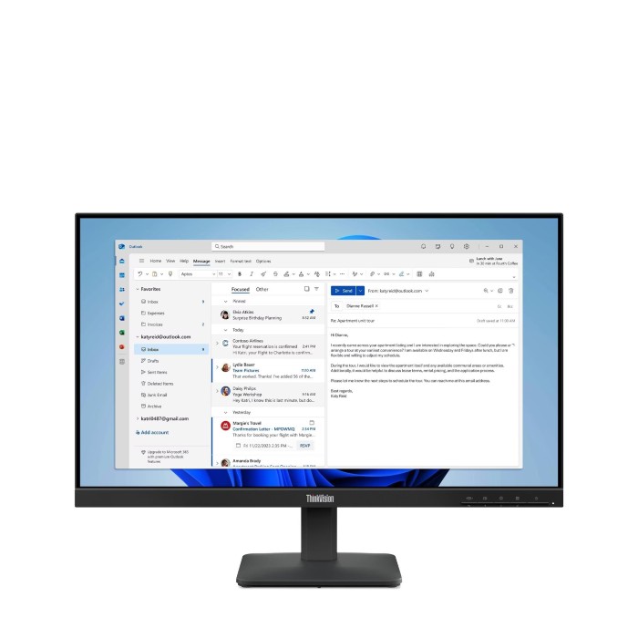 Monitor Lenovo ThinkVision S24-4e LCD 23.8" 1920 x 1080 IPS HDMI / VGA Negro