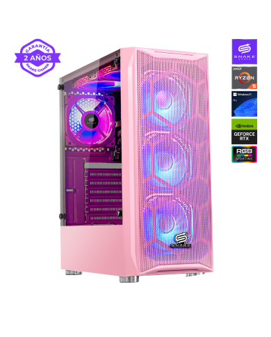 Pc Snake Gamer Vibora Pink V3 AMD Ryzen 5 5600GT, RTX 3050, 16GB RAM + 512GB SSD, Windows 11 Pro