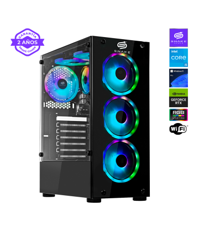 Pc Snake Gamer Cobra Black V3 Intel Core I5-12400F, RTX 4060, 16GB RAM + 1TB SSD, WiFi, Windows 11 Pro