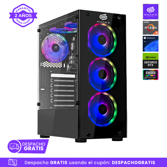 Pc Snake Gamer Vibora Black V6