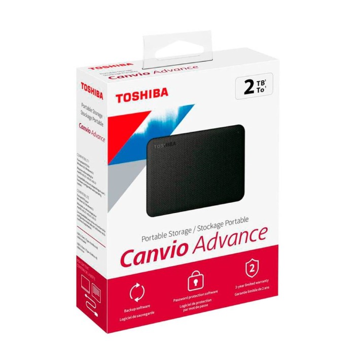 Disco Duro Externo Toshiba Canvio Advance 2 TB HDD Negro