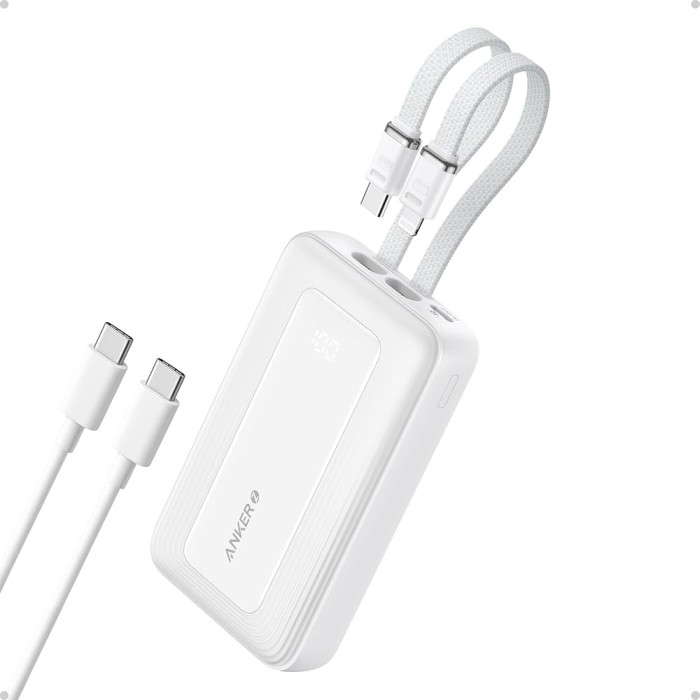 Cargador Portatil Power Bank Anker Zolo 10.000mAh 30W USB-C & Lightning Blanco