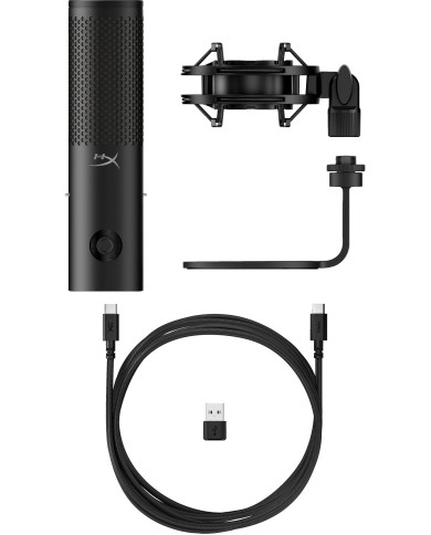 Micrófono para Streaming HyperX QuadCast S 2, ARGB, USB, 4 Patrones Polares, Black