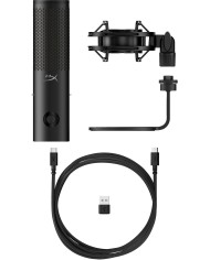 Micrófono para Streaming HyperX QuadCast S 2, ARGB, USB, 4 Patrones Polares, Black