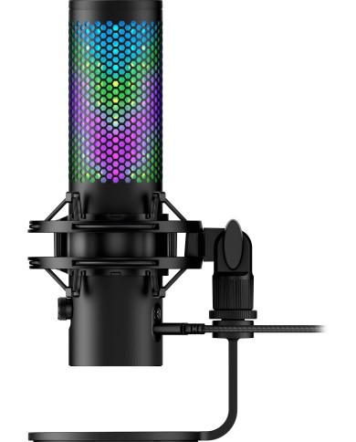Micrófono para Streaming HyperX QuadCast S 2, ARGB, USB, 4 Patrones Polares, Black