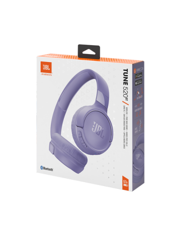 Audífonos Inalámbrico JBL Tune 520BT Pure Bass Bluetooth 5.3 color Morado