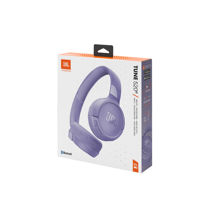 Audífonos Inalámbrico JBL Tune 520BT Pure Bass Bluetooth 5.3 color Morado Audífonos Inalámbrico JBL Tune 520BT Pure Bass Bluetooth 5.3 color Morado